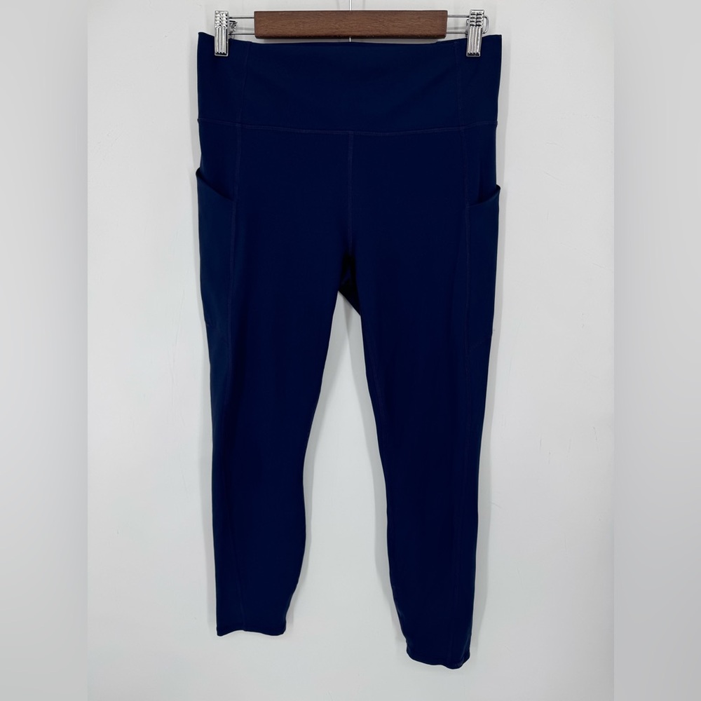 Fabletics Women's Deep Blue/Purple High Waisted Leggings + Pockets Size Large